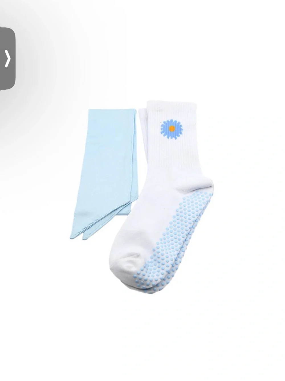 New Set of 2 Pilates Socks & Headband Sets - White  Yellow  Blue
